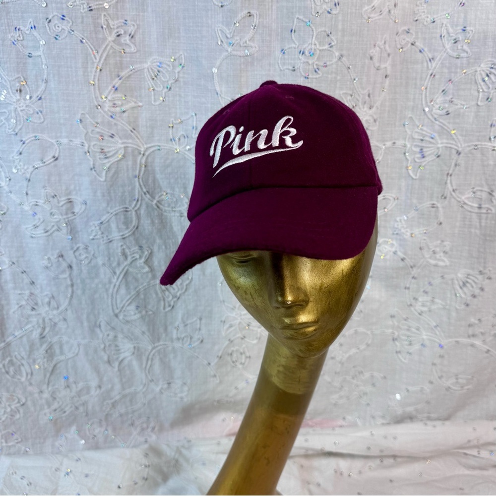 Victoria’s Secret PINK Wool Blend Baseball Hat – Purple Wool-Felt Adjustable Cap